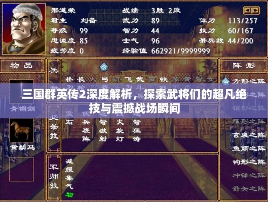 重温经典战役,探究历史真谛——《三国群英传2》单机版娓娓道来三国英雄人物与智勇之较量 重温经典战役,探究历史真谛——《三国群英传2》单机版娓娓道来三国英雄人物与智勇之较量